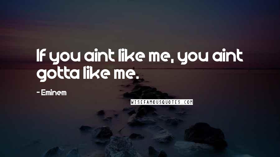 Eminem Quotes: If you aint like me, you aint gotta like me.