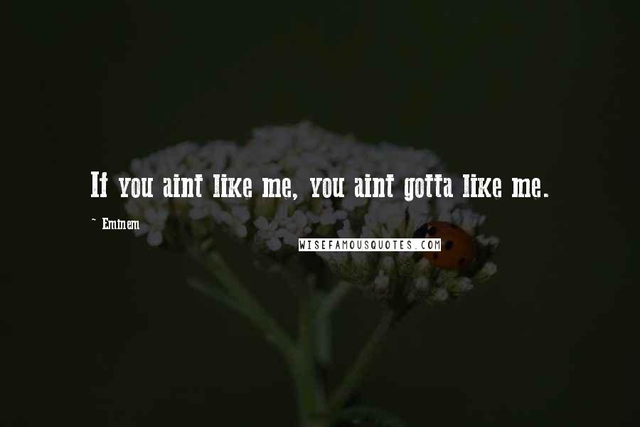 Eminem Quotes: If you aint like me, you aint gotta like me.