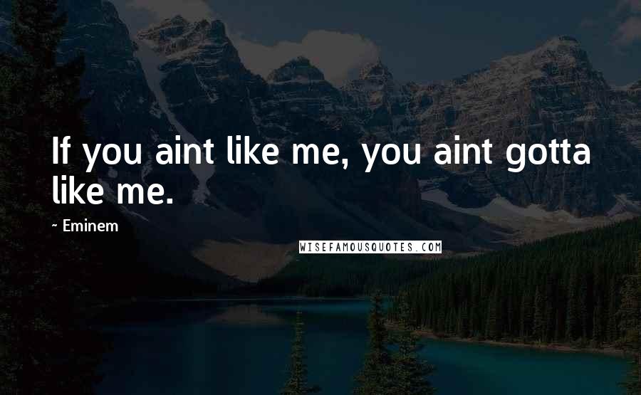 Eminem Quotes: If you aint like me, you aint gotta like me.