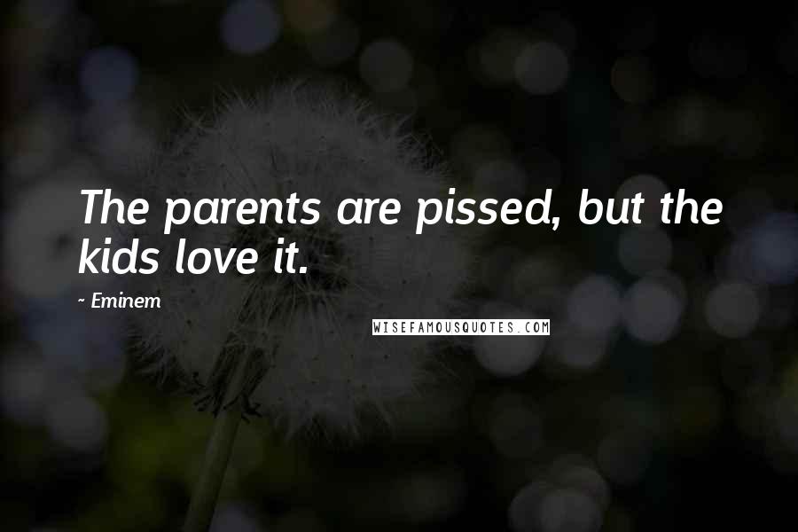 Eminem Quotes: The parents are pissed, but the kids love it.