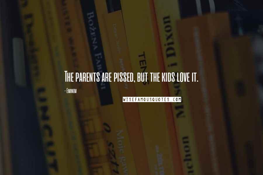 Eminem Quotes: The parents are pissed, but the kids love it.