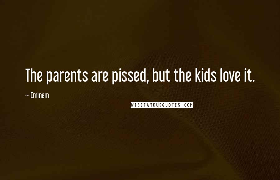 Eminem Quotes: The parents are pissed, but the kids love it.