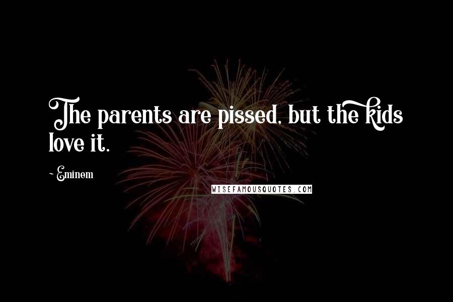 Eminem Quotes: The parents are pissed, but the kids love it.