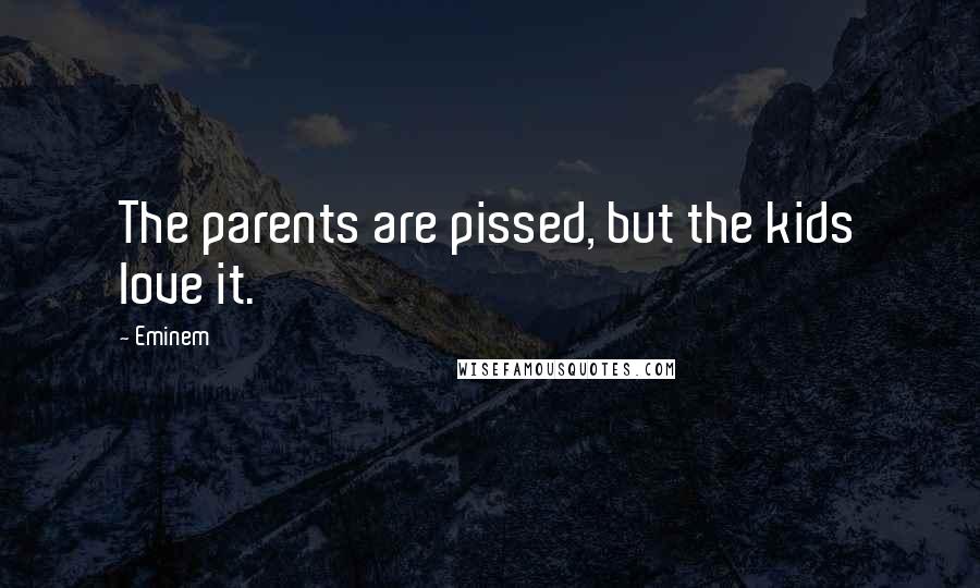 Eminem Quotes: The parents are pissed, but the kids love it.