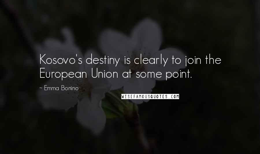 Emma Bonino Quotes: Kosovo's destiny is clearly to join the European Union at some point.