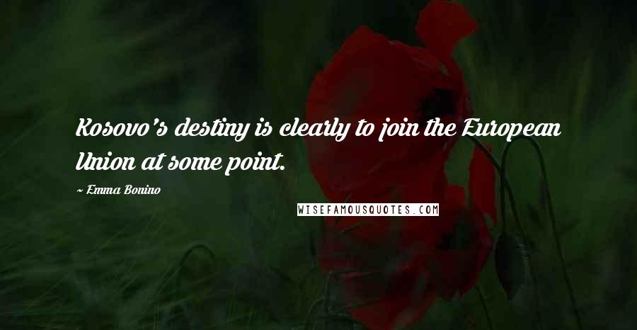 Emma Bonino Quotes: Kosovo's destiny is clearly to join the European Union at some point.