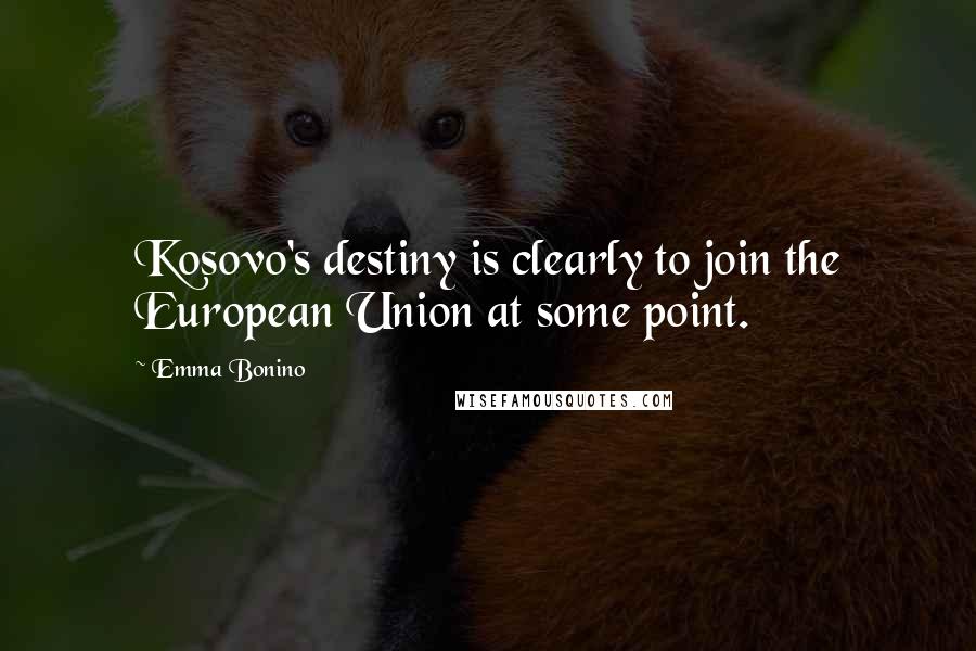 Emma Bonino Quotes: Kosovo's destiny is clearly to join the European Union at some point.