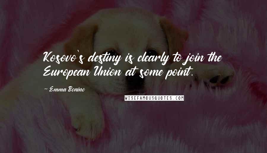 Emma Bonino Quotes: Kosovo's destiny is clearly to join the European Union at some point.