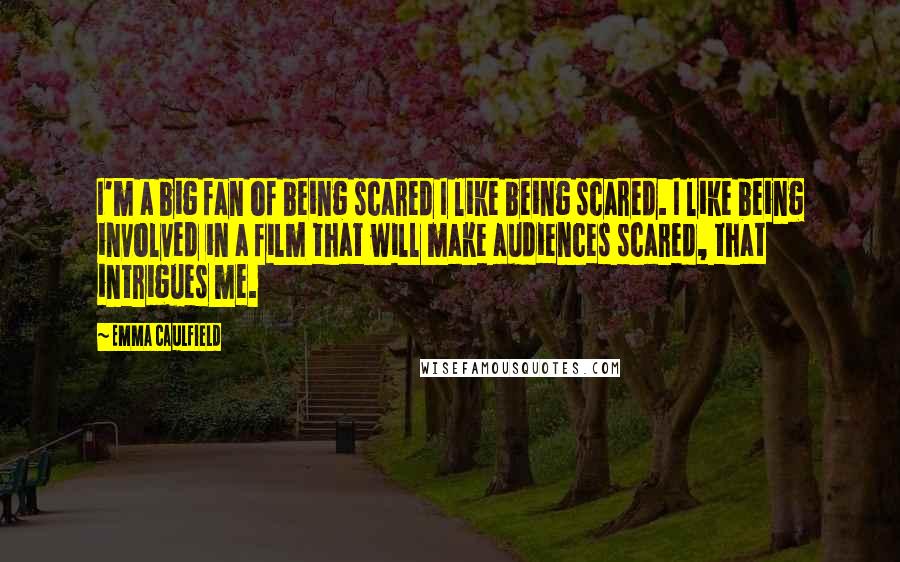 Emma Caulfield Quotes: I'm a big fan of being scared I like being scared. I like being involved in a film that will make audiences scared, that intrigues me.