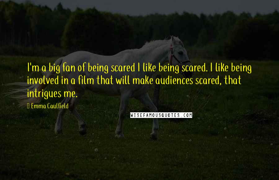 Emma Caulfield Quotes: I'm a big fan of being scared I like being scared. I like being involved in a film that will make audiences scared, that intrigues me.