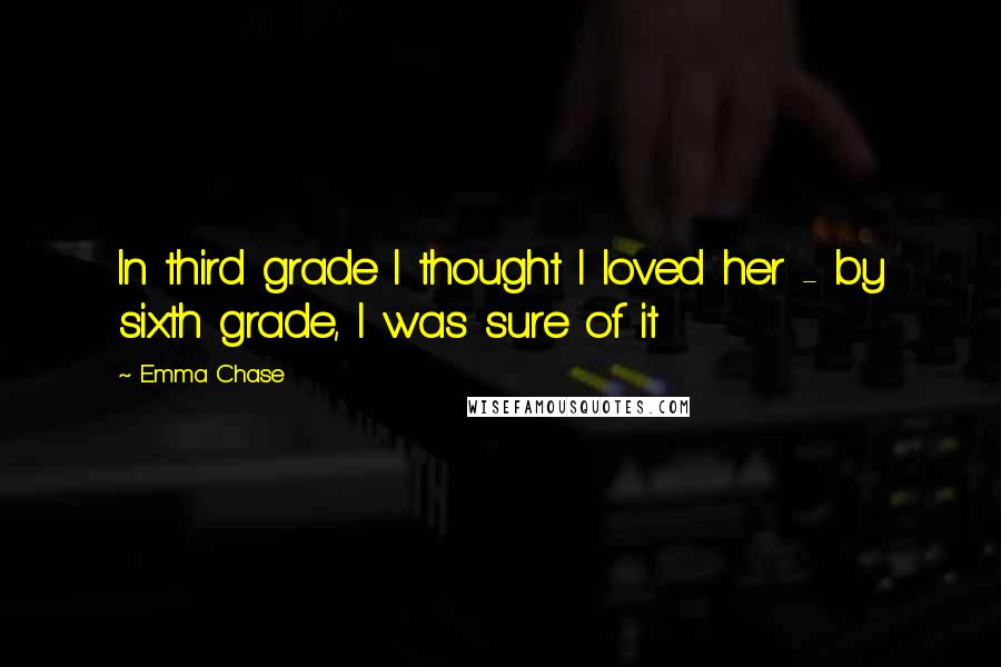 Emma Chase Quotes: In third grade I thought I loved her - by sixth grade, I was sure of it