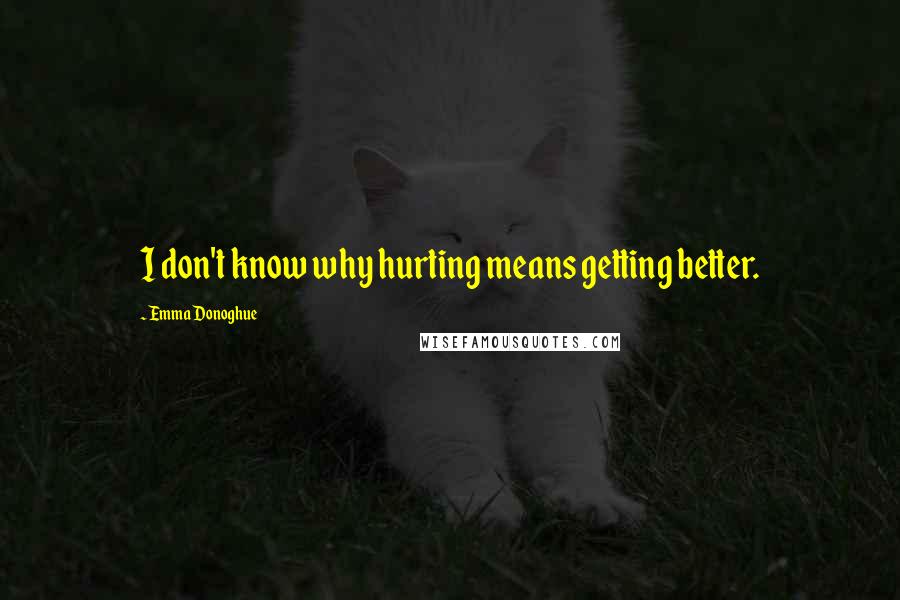 Emma Donoghue Quotes: I don't know why hurting means getting better.