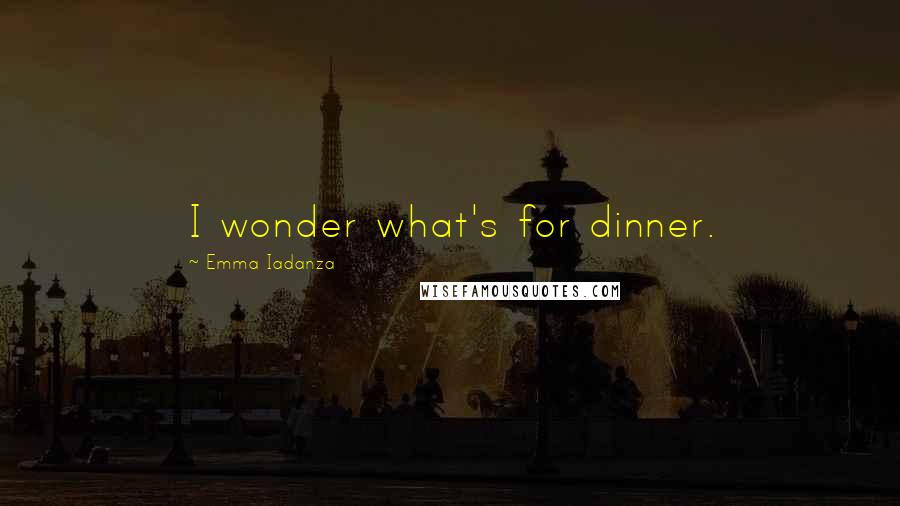 Emma Iadanza Quotes: I wonder what's for dinner.