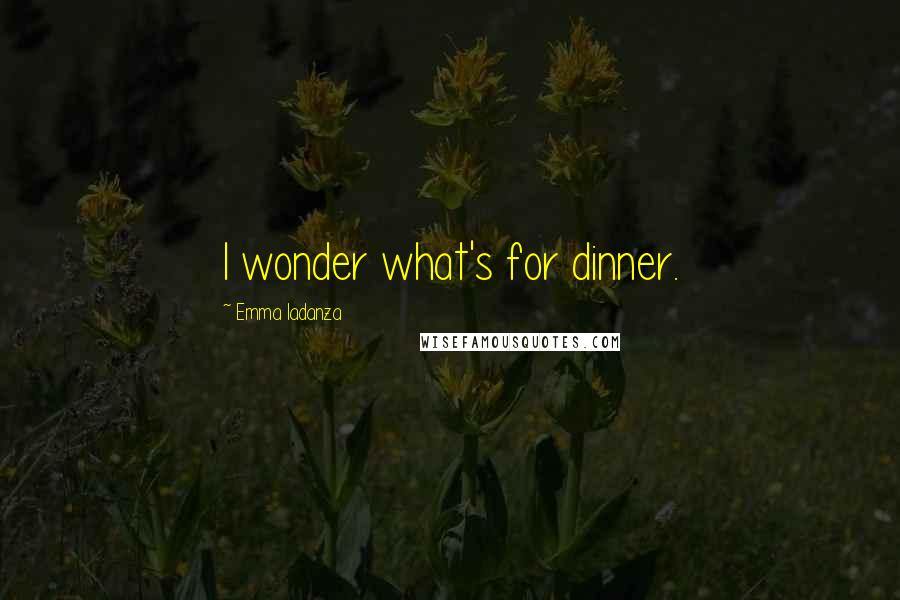 Emma Iadanza Quotes: I wonder what's for dinner.