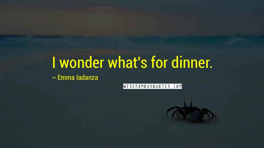 Emma Iadanza Quotes: I wonder what's for dinner.