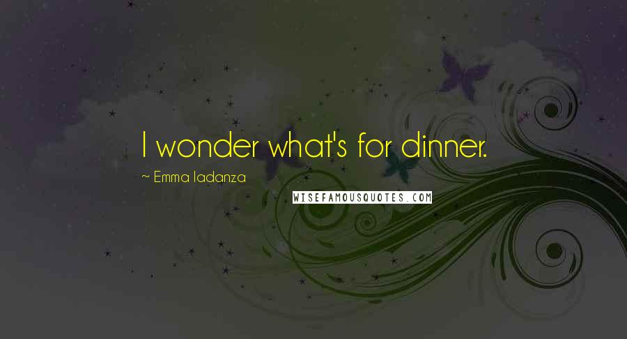 Emma Iadanza Quotes: I wonder what's for dinner.