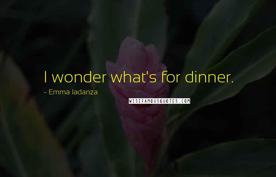 Emma Iadanza Quotes: I wonder what's for dinner.
