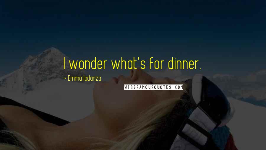 Emma Iadanza Quotes: I wonder what's for dinner.