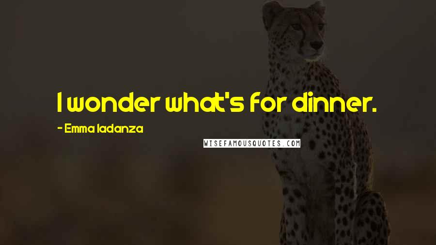 Emma Iadanza Quotes: I wonder what's for dinner.