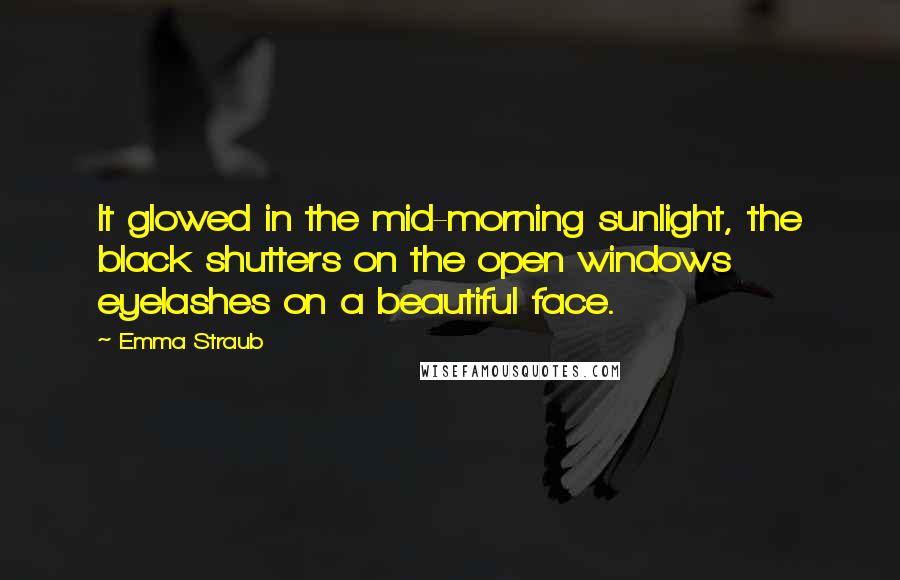 Emma Straub Quotes: It glowed in the mid-morning sunlight, the black shutters on the open windows eyelashes on a beautiful face.