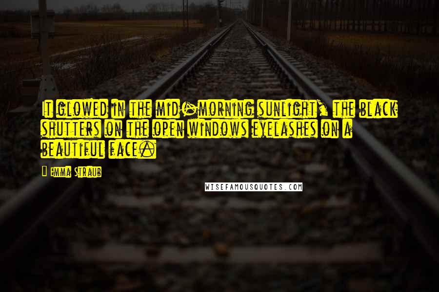 Emma Straub Quotes: It glowed in the mid-morning sunlight, the black shutters on the open windows eyelashes on a beautiful face.