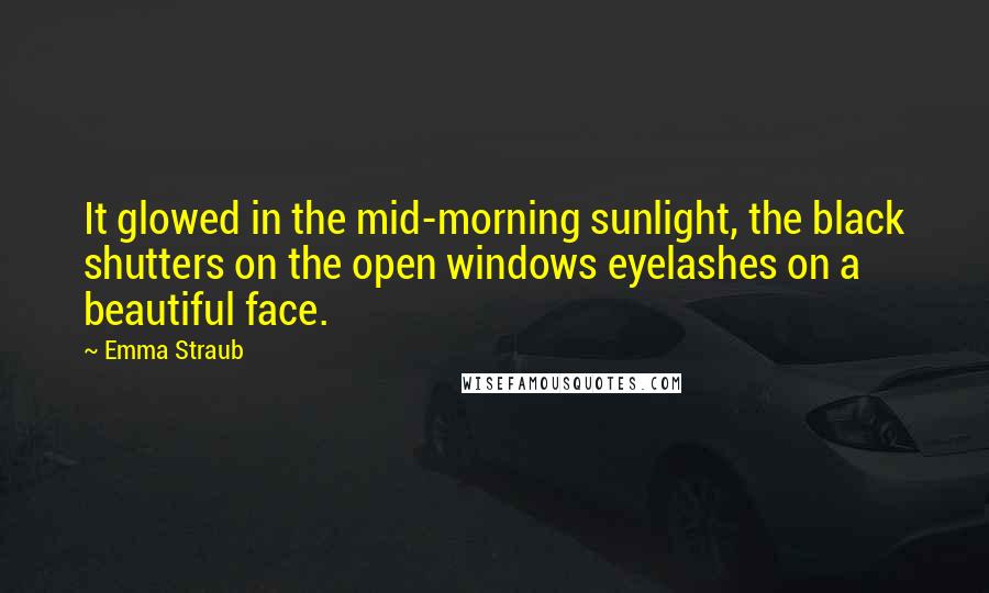 Emma Straub Quotes: It glowed in the mid-morning sunlight, the black shutters on the open windows eyelashes on a beautiful face.