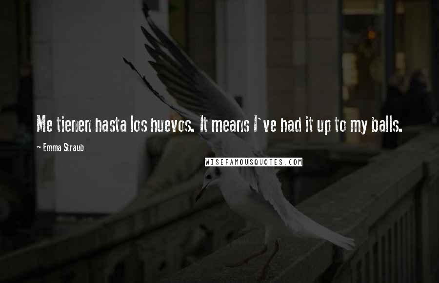 Emma Straub Quotes: Me tienen hasta los huevos. It means I've had it up to my balls.