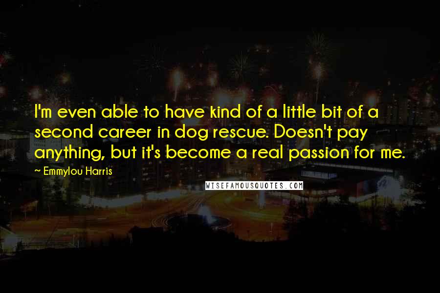 Emmylou Harris Quotes: I'm even able to have kind of a little bit of a second career in dog rescue. Doesn't pay anything, but it's become a real passion for me.