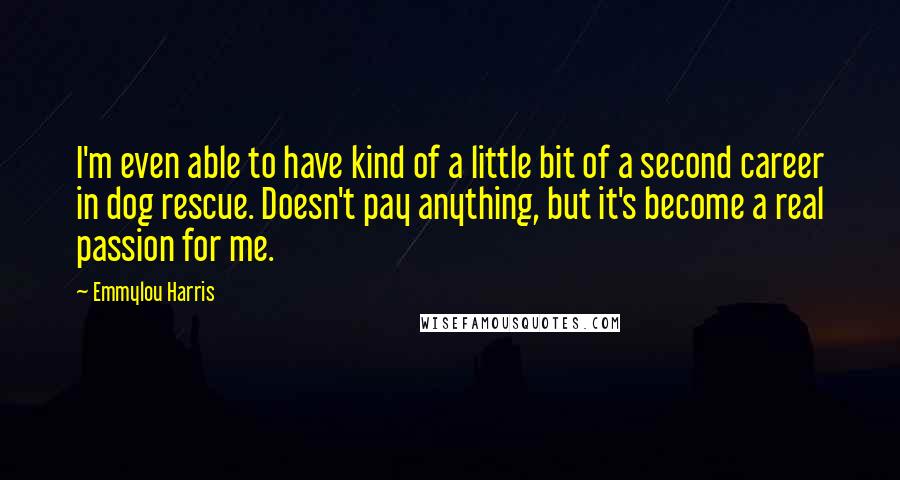 Emmylou Harris Quotes: I'm even able to have kind of a little bit of a second career in dog rescue. Doesn't pay anything, but it's become a real passion for me.