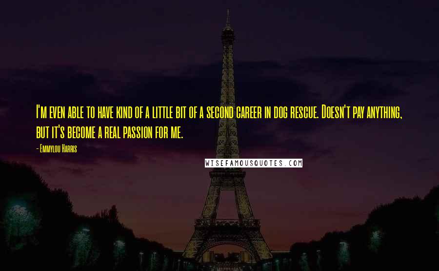 Emmylou Harris Quotes: I'm even able to have kind of a little bit of a second career in dog rescue. Doesn't pay anything, but it's become a real passion for me.