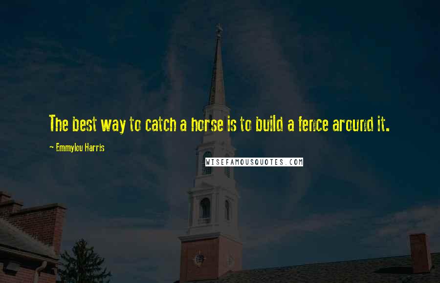 Emmylou Harris Quotes: The best way to catch a horse is to build a fence around it.