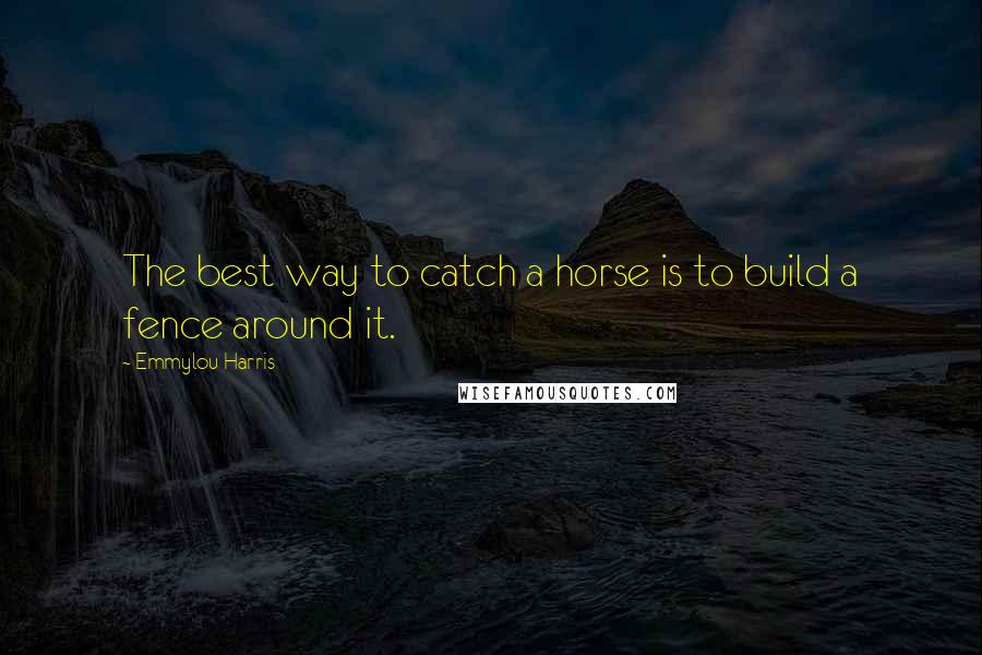 Emmylou Harris Quotes: The best way to catch a horse is to build a fence around it.