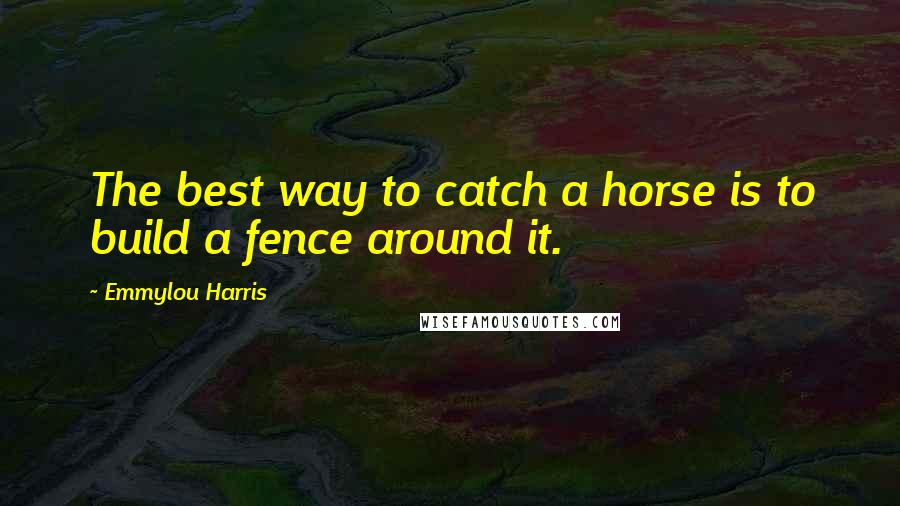 Emmylou Harris Quotes: The best way to catch a horse is to build a fence around it.