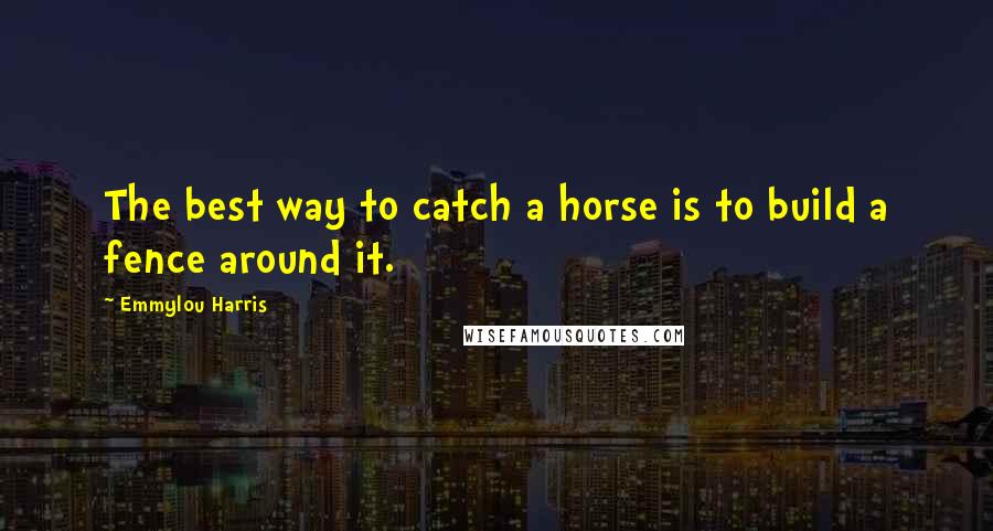 Emmylou Harris Quotes: The best way to catch a horse is to build a fence around it.