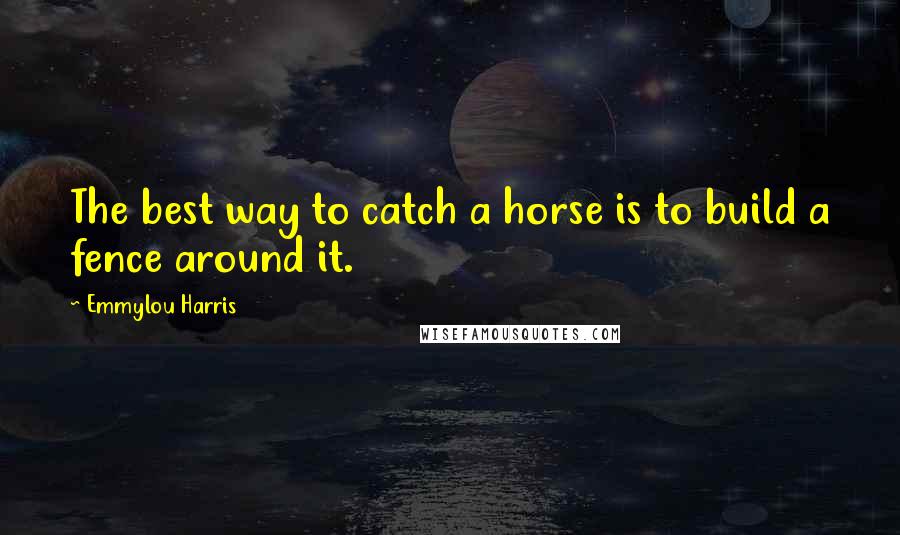 Emmylou Harris Quotes: The best way to catch a horse is to build a fence around it.