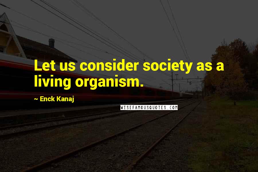 Enck Kanaj Quotes: Let us consider society as a living organism.