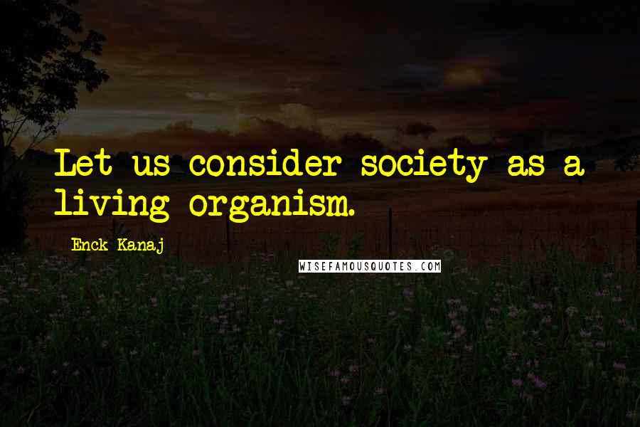 Enck Kanaj Quotes: Let us consider society as a living organism.