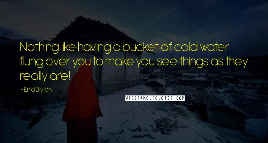Enid Blyton Quotes: Nothing like having a bucket of cold water flung over you to make you see things as they really are!