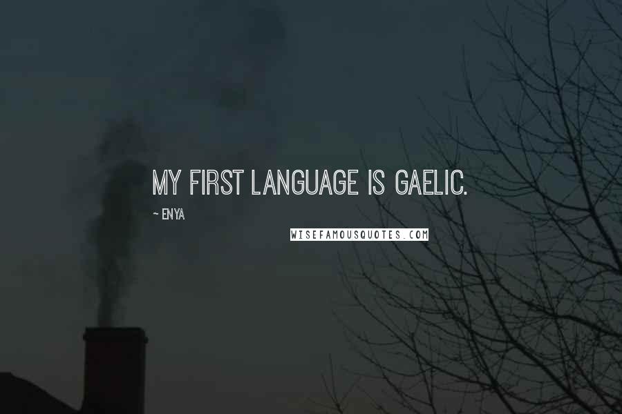 Enya Quotes: My first language is Gaelic.