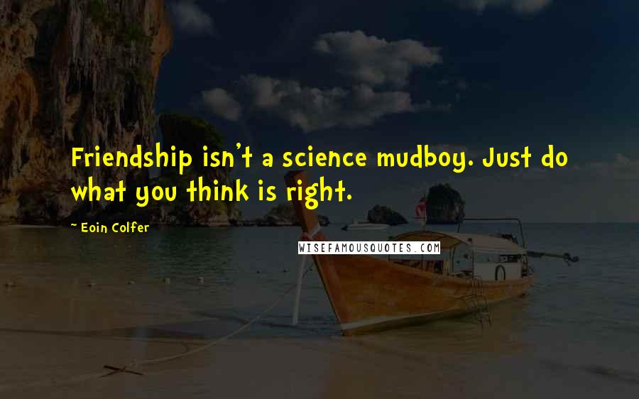 Eoin Colfer Quotes: Friendship isn't a science mudboy. Just do what you think is right.