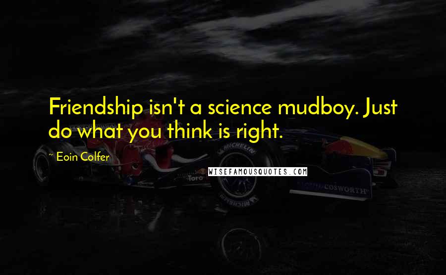 Eoin Colfer Quotes: Friendship isn't a science mudboy. Just do what you think is right.