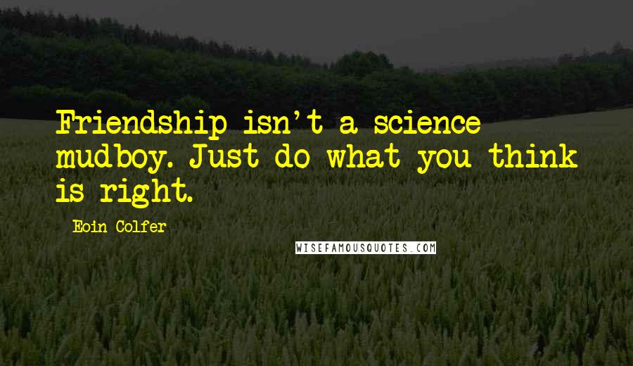 Eoin Colfer Quotes: Friendship isn't a science mudboy. Just do what you think is right.