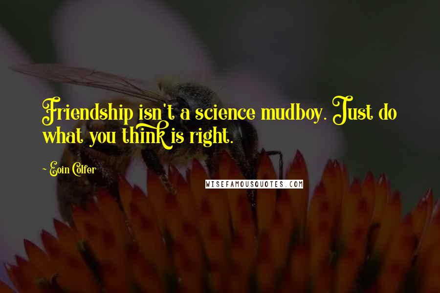 Eoin Colfer Quotes: Friendship isn't a science mudboy. Just do what you think is right.