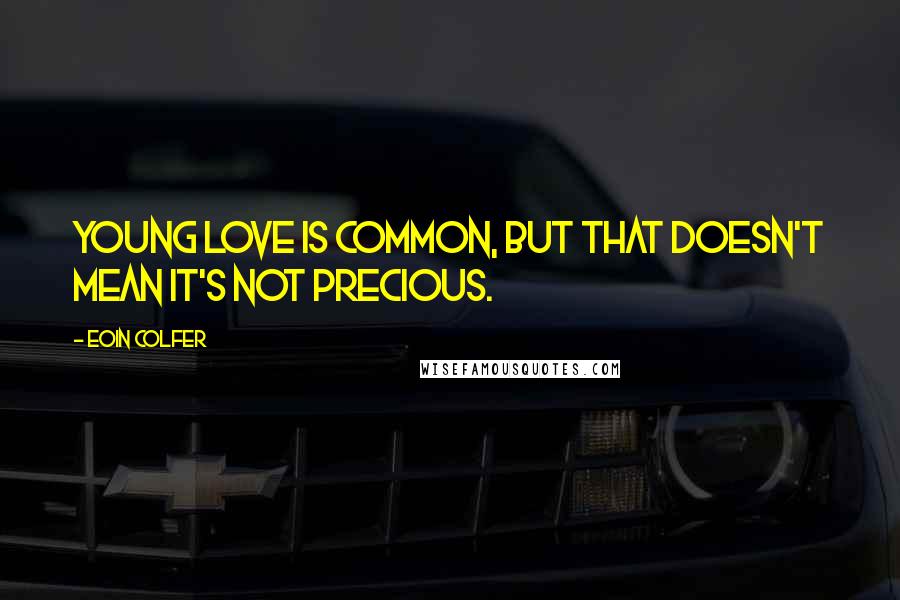 Eoin Colfer Quotes: Young love is common, but that doesn't mean it's not precious.