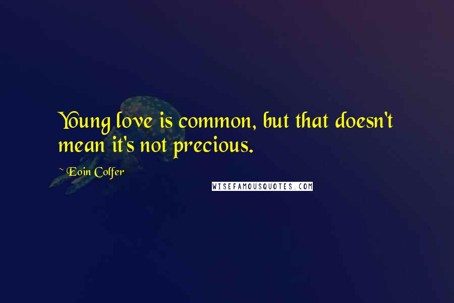 Eoin Colfer Quotes: Young love is common, but that doesn't mean it's not precious.