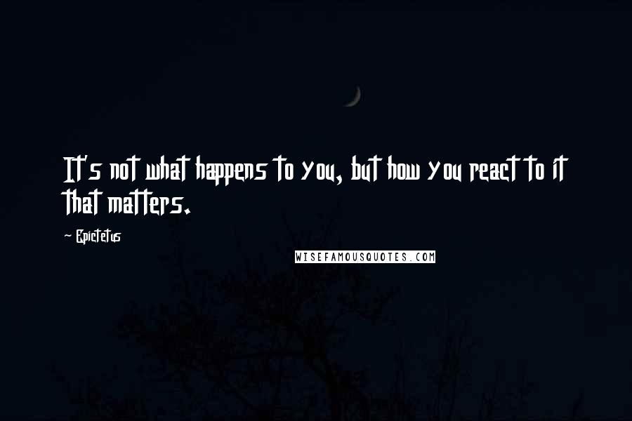 Epictetus Quotes: It's not what happens to you, but how you react to it that matters.
