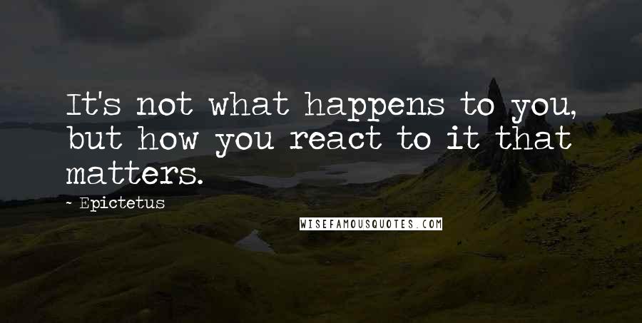 Epictetus Quotes: It's not what happens to you, but how you react to it that matters.