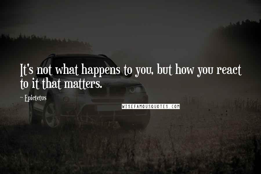 Epictetus Quotes: It's not what happens to you, but how you react to it that matters.