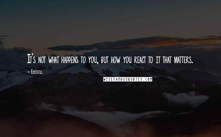 Epictetus Quotes: It's not what happens to you, but how you react to it that matters.