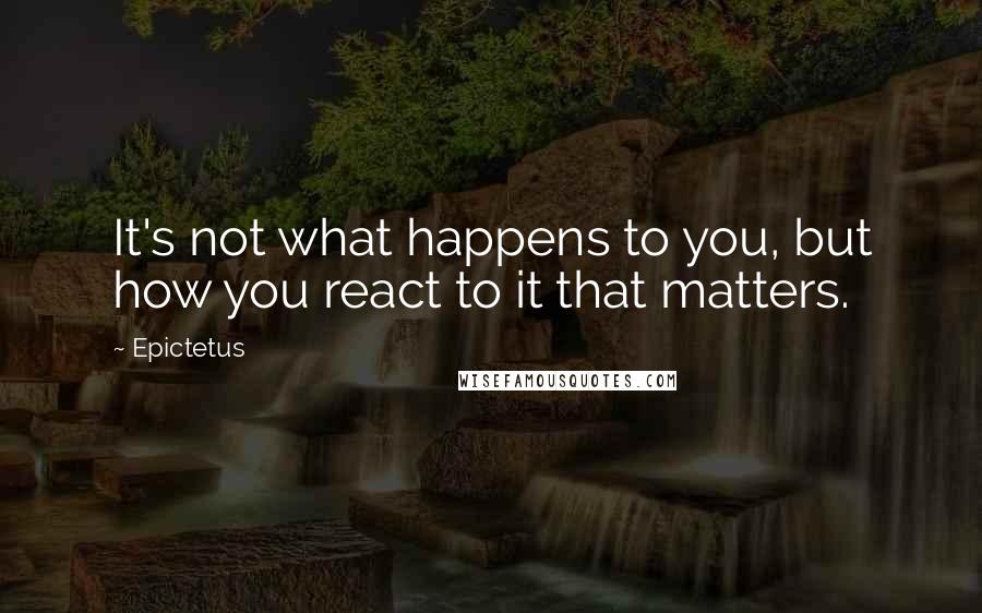 Epictetus Quotes: It's not what happens to you, but how you react to it that matters.